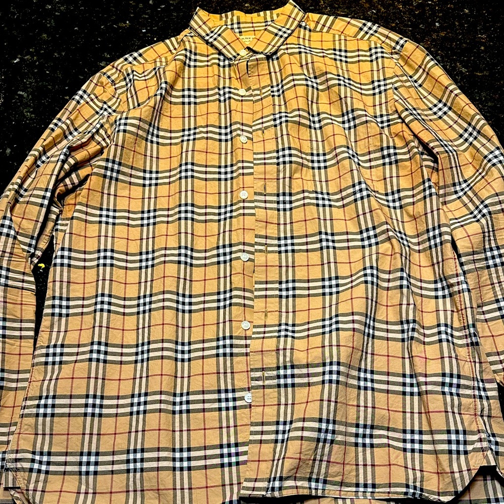 Burberry Check Cotton Poplin Button-Up Shirt